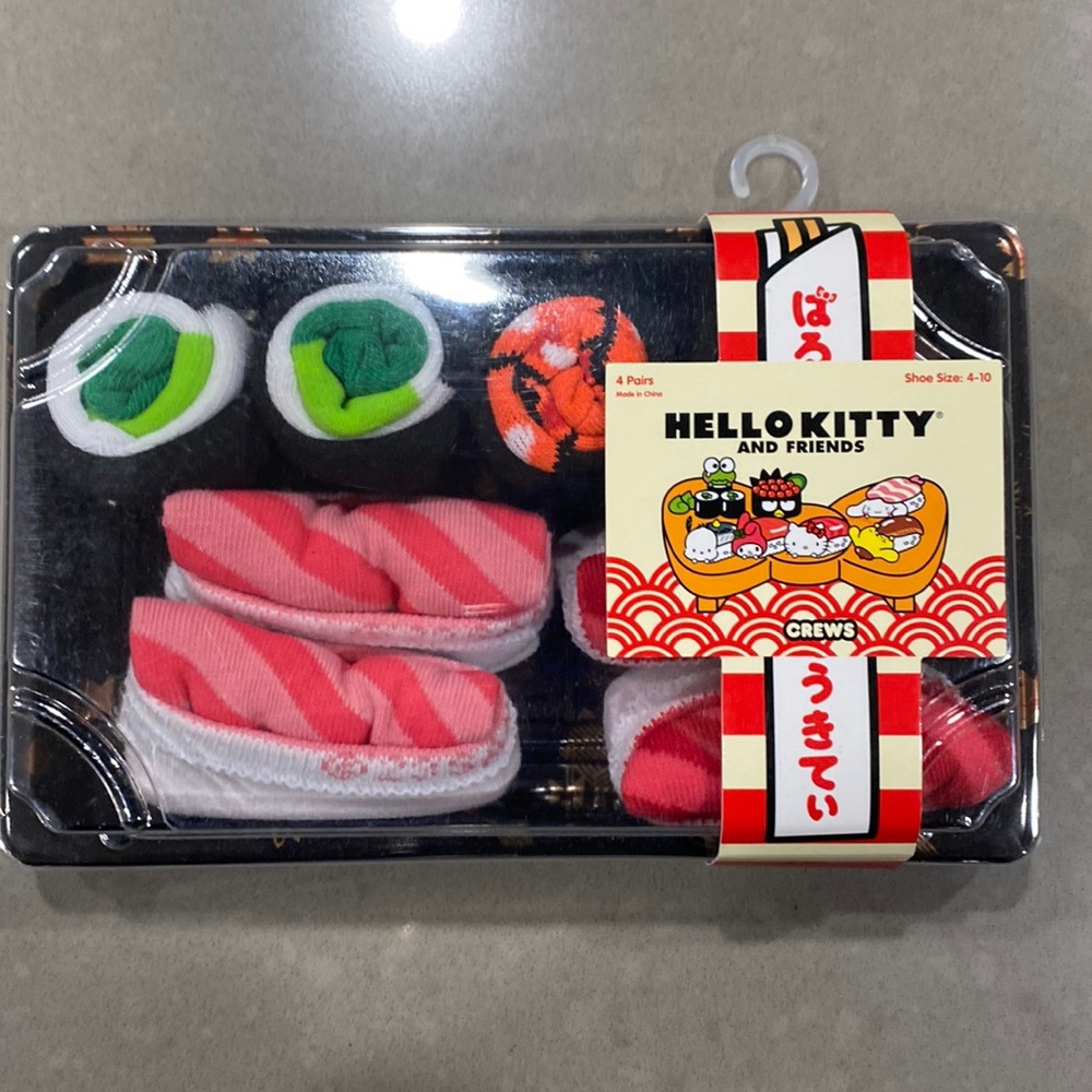 hello kitty sushi socks 4 pairs